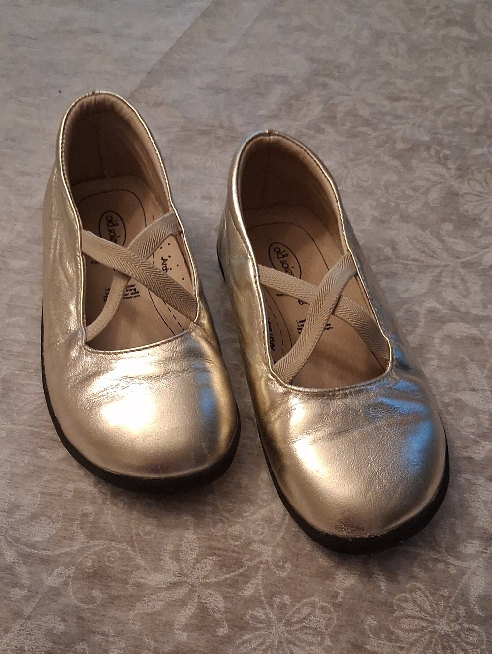 Old Soles Girls Gold Shoes Size 29